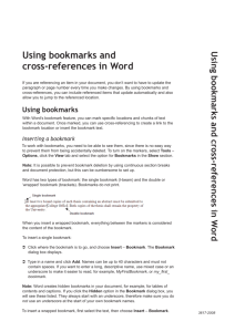 Using bookmarks and cross