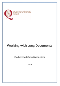 Working with Long Documents - Queen's University Belfast