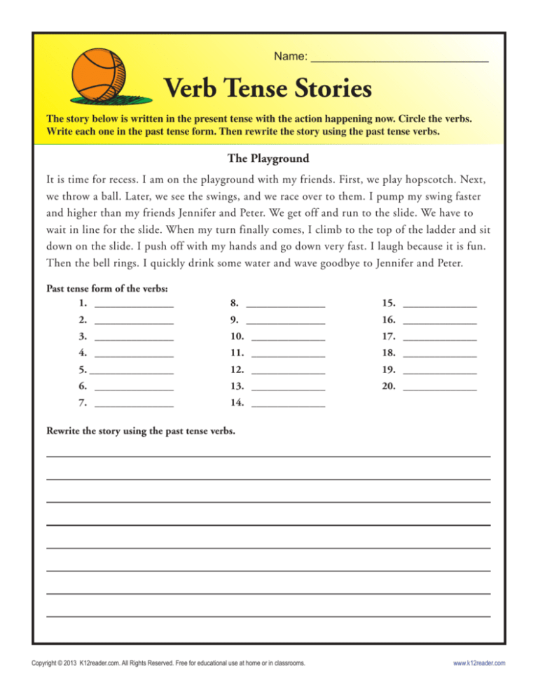 Past Tense Story Example