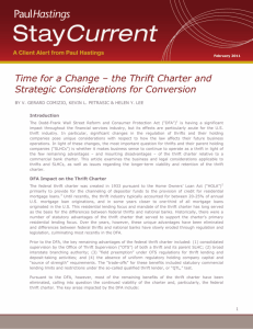 the Thrift Charter and Strategic Considerations for Conversion