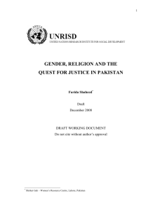 gender, religion and the quest for justice in pakistan