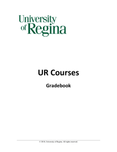 UR Courses - University of Regina