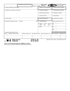 Form W-2 Wage and Tax Statement