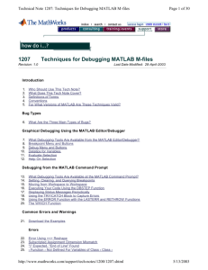 1207 Techniques for Debugging MATLAB M