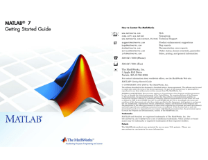 MATLAB® 7 Getting Started Guide