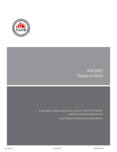 AIRLINES Research Brief - Sustainability Accounting Standards Board