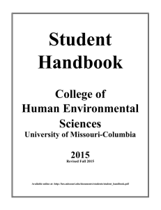 HES Student Handbook - College of Human Environmental Sciences