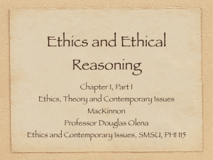 Ethics and Ethical Reasoning