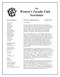 September - Women's Faculty Club