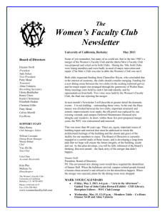 Women's Faculty Club Newsletter