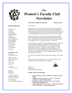 February - Women's Faculty Club