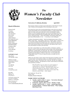 April - Women's Faculty Club