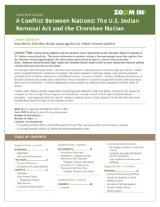 The US Indian Removal Act and the Cherokee Nation