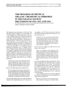 the progress of physical organic chemistry as mirrored in the faraday