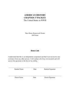 AMERICAN HISTORY CHAPTER 17 PACKET: The United States in