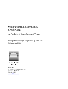 Undergraduate Students and Credit Cards