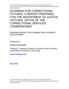 scanning for correctional futures: a report prepared
