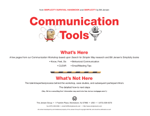 Communication Tools - Institute of Conflict Management