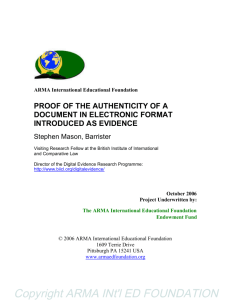 Proof of the authenticity of a document in electronic format