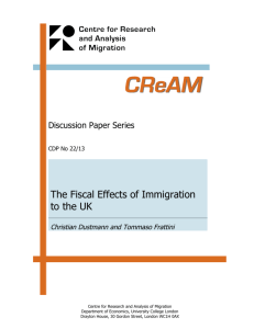 The Fiscal Effects of Immigration to the UK