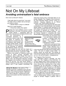 Not On My Lifeboat - The Social Contract Press