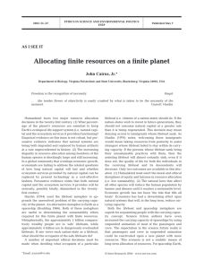 Allocating finite resources on a finite planet