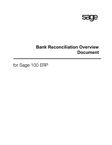 Bank Reconciliation Overview