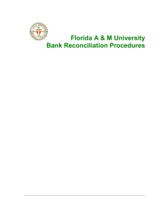 Bank Reconcilation Procedures - Florida Agricultural & Mechanical