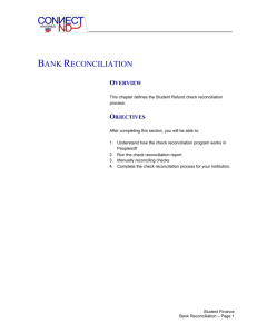 bank reconciliation - University of North Dakota