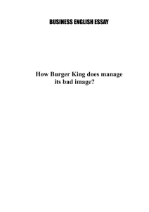 How Burger King does manage its bad image?