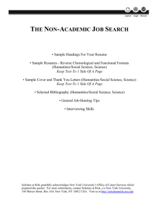 the non-academic job search - Scholars at Risk Network