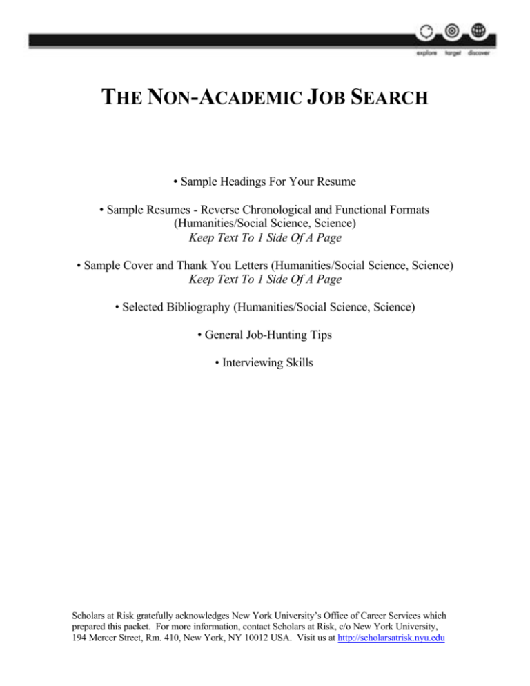 The Non academic Job Search Scholars At Risk Network