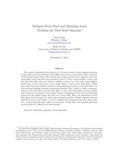 Refugees From Dust and Shrinking Land: Tracking the Dust Bowl