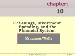 Savings, Investment and the financial system