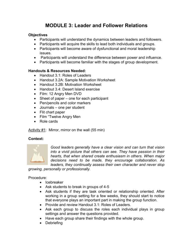 Module 3: Leader And Follower Relations