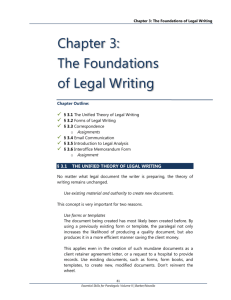 Chapter 3: The Foundations of Legal Writing