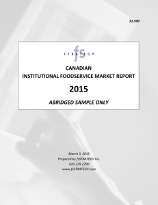 CANADIAN INSTITUTIONAL FOODSERVICE MARKET REPORT