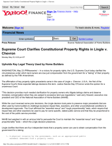 Supreme Court Clarifies Constitutional Property Rights in Lingle v