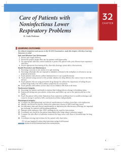 Care of Patients with Noninfectious Lower Respiratory Problems