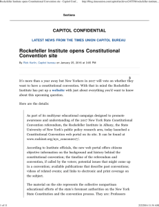 Rockefeller Institute opens Constitutional Convention site