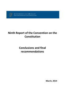 Ninth Report of the Convention on the Constitution Conclusions and