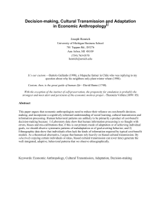 Rationality, Cultural Transmission and Adaptation