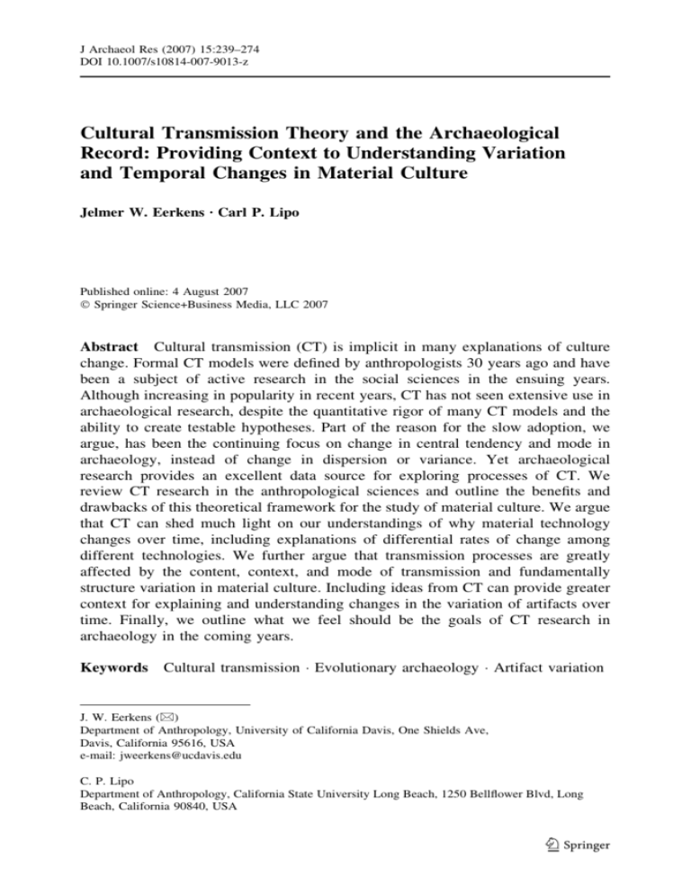 cultural-transmission-theory-and-the-archaeological-record