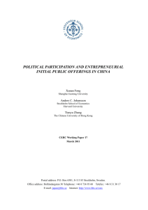 political participation and entrepreneurial initial public - S