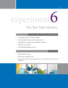 Ten Test Tube Mystery