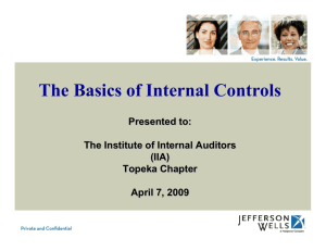 The Basics of Internal Controls - The Institute of Internal Auditors