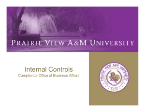 Internal Controls - Prairie View A&M University