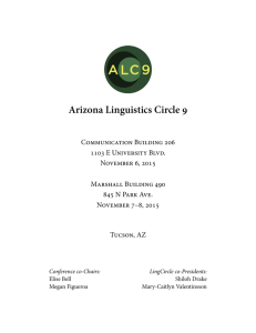 Arizona Linguistics Circle - Coyote Papers