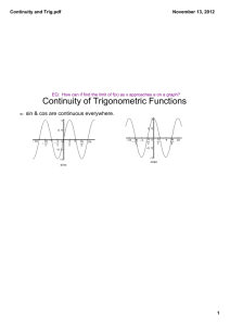 Continuity of Trigonometric Functions