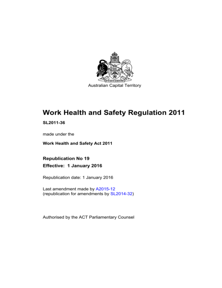Work Health And Safety Regulation 2011